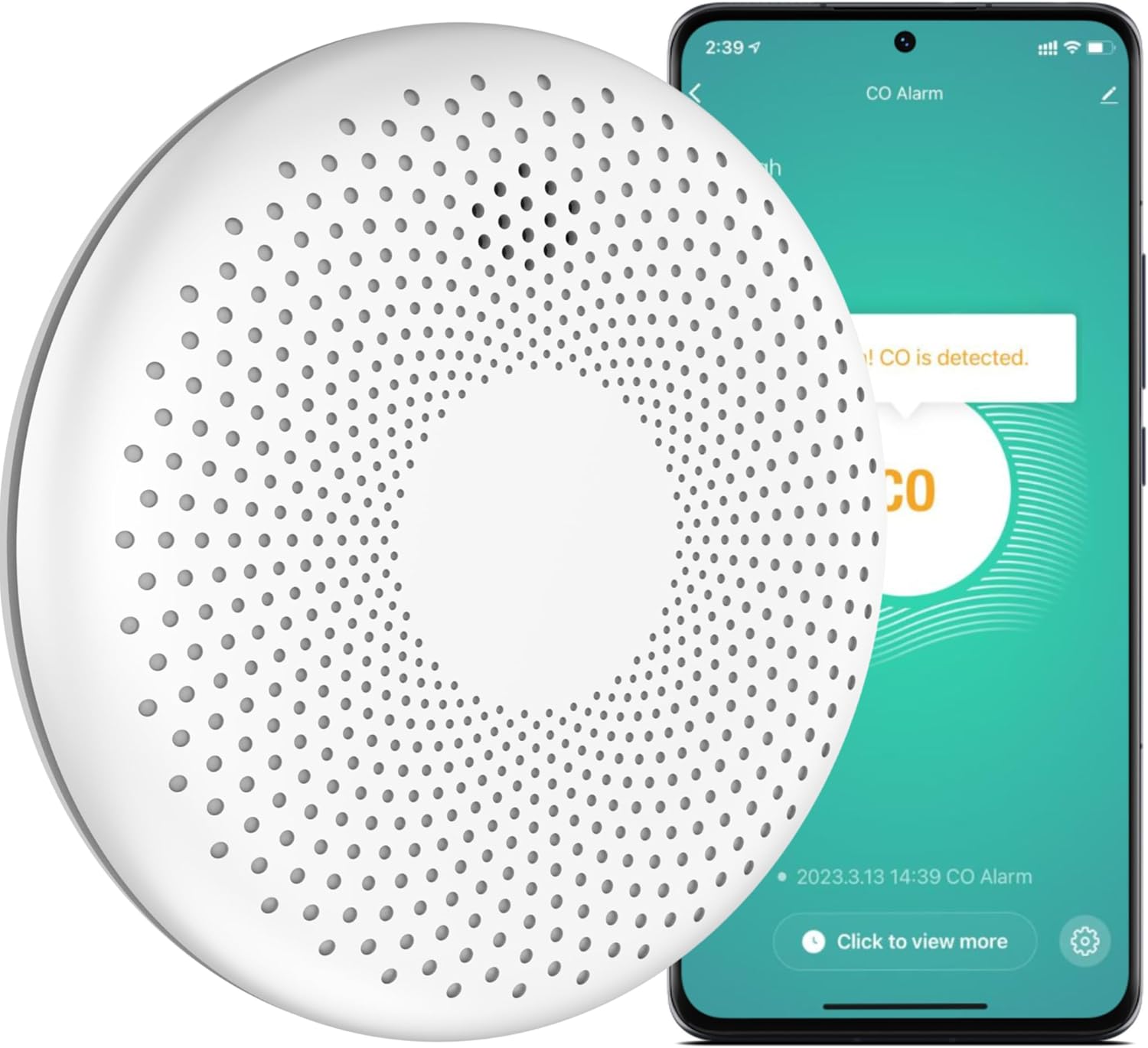 Aroha Detector de Humo WiFi – CO, 10 años batería Smart
