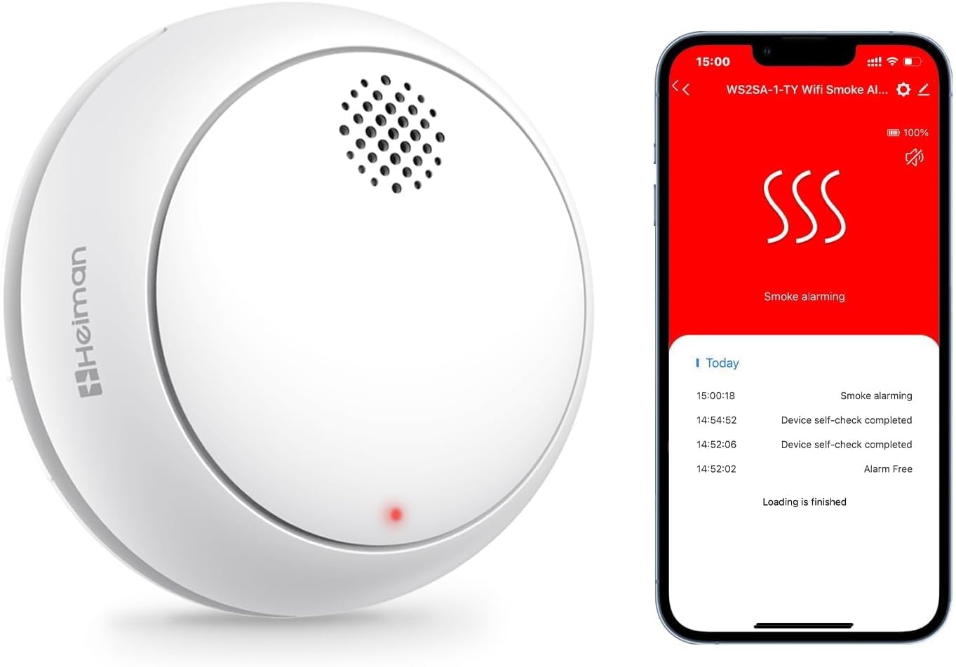 HEIMAN Detector de humo inteligente: alerta WiFi