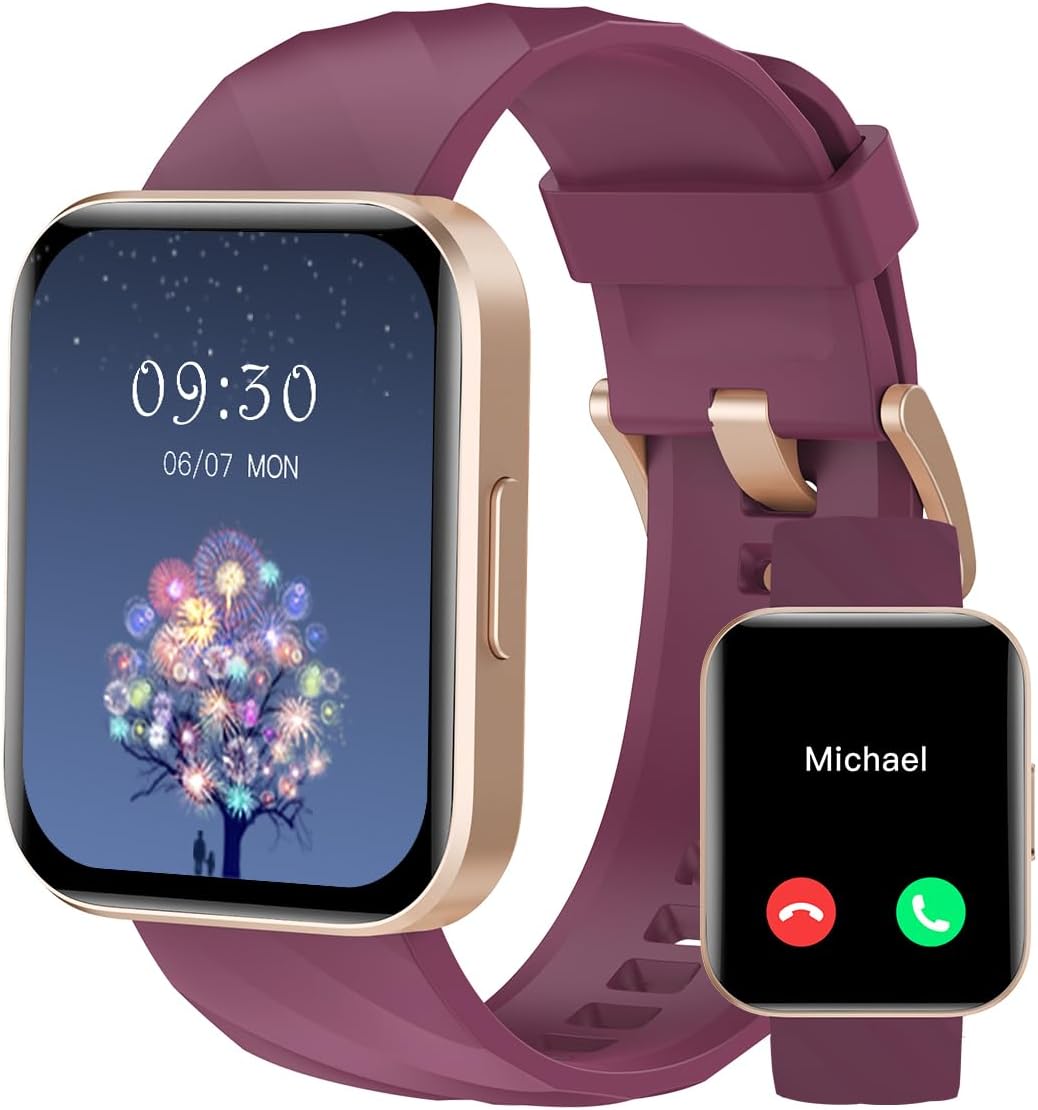 RUIMEN Smartwatch con llamadas y oxímetro, pantalla 1,85"
