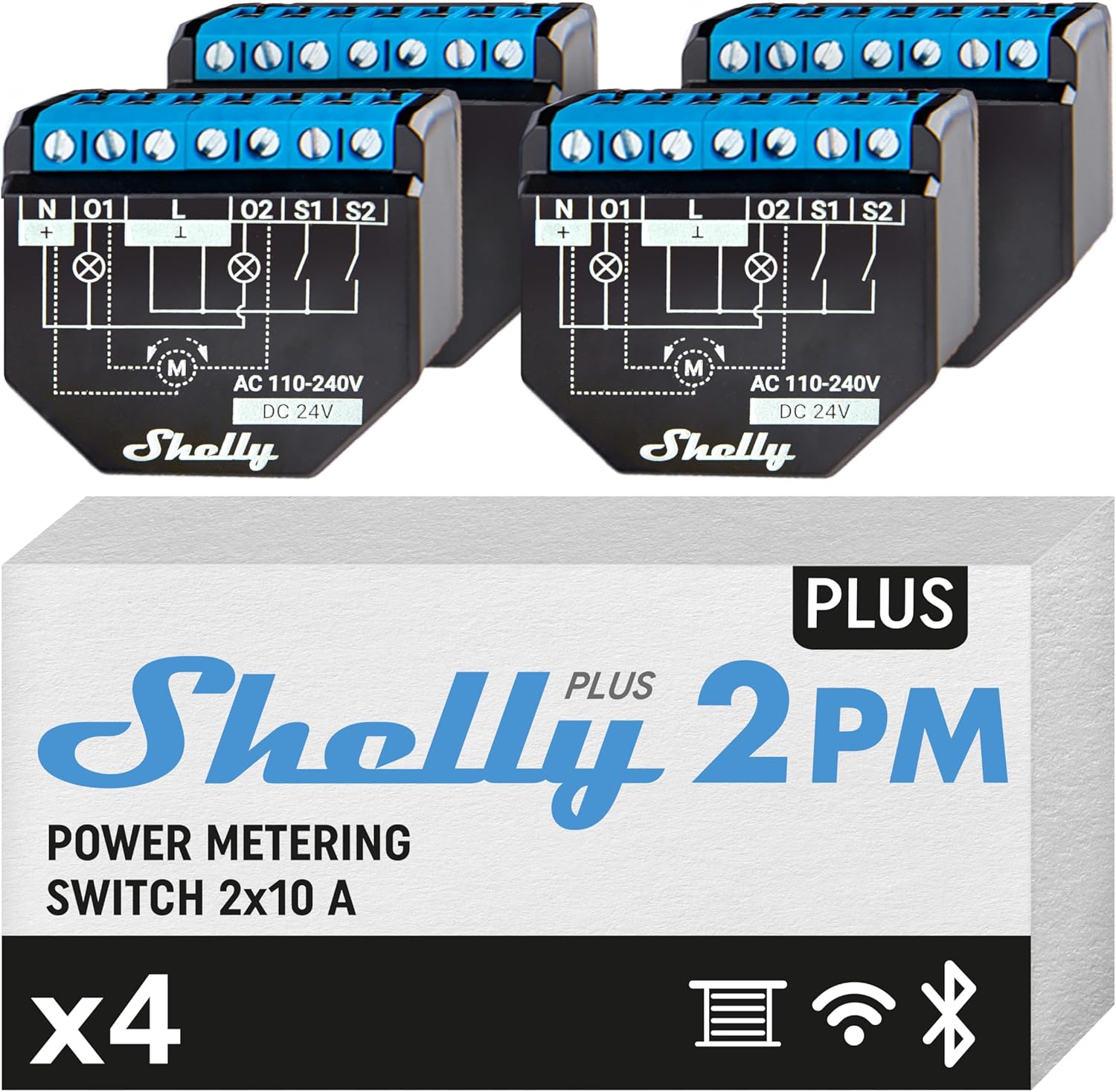Shelly Plus 2PM: Interruptor para persianas con medición