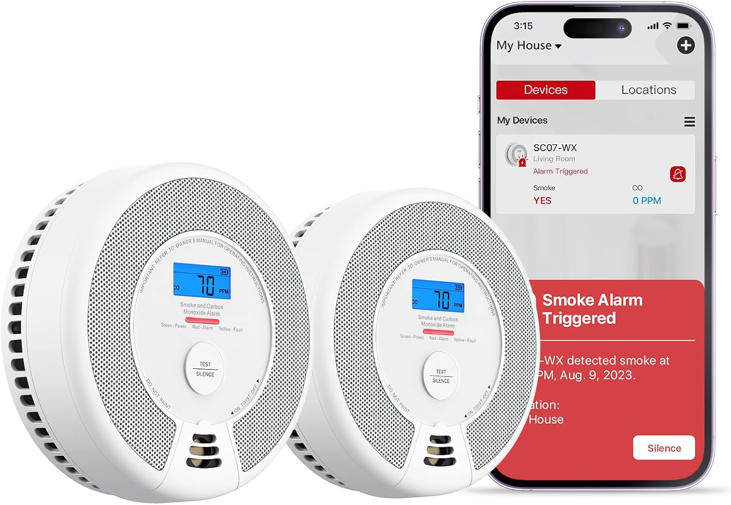 X-Sense detectores inteligentes: Wi‑Fi y protección doble