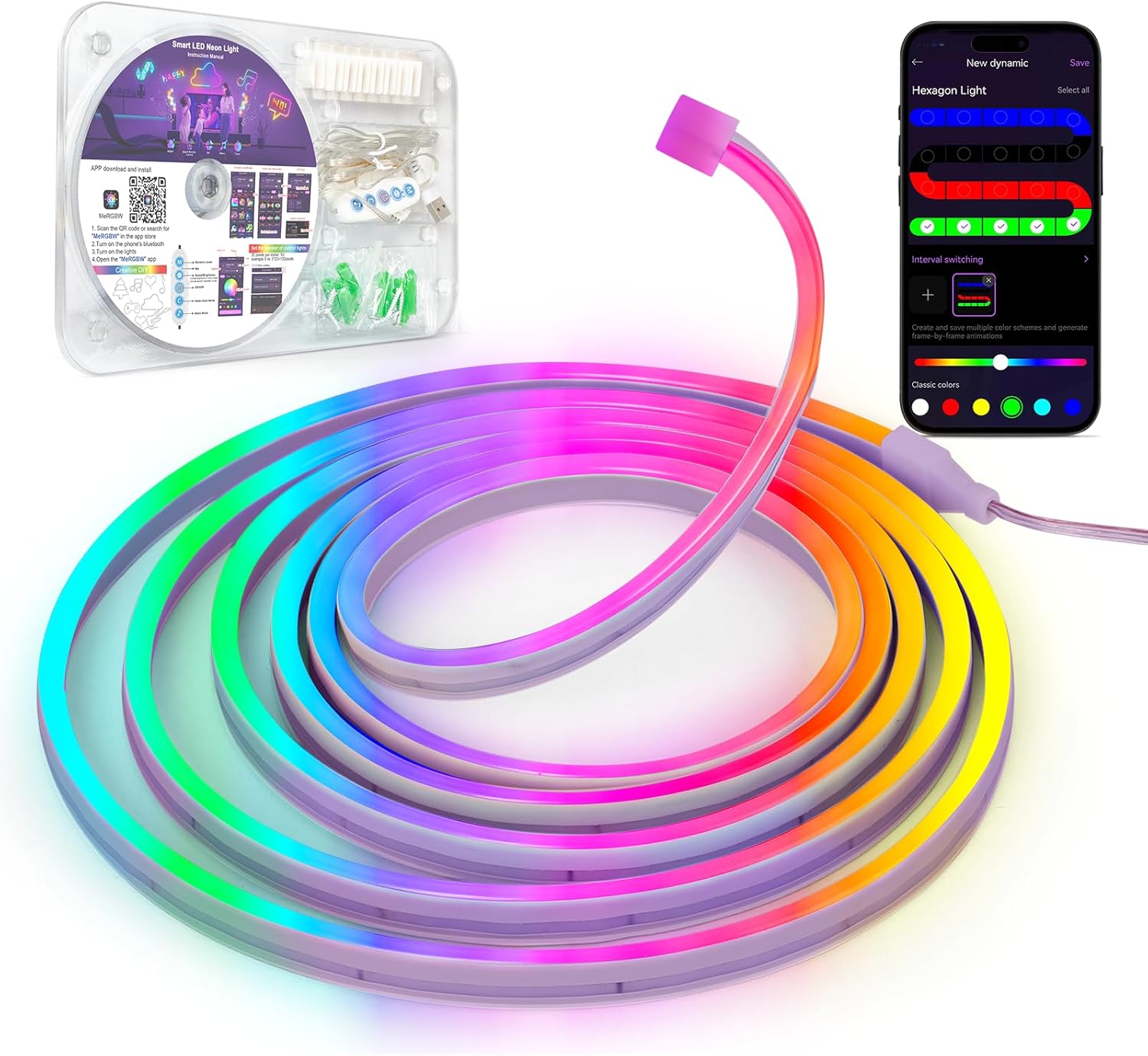 Kangtaixin Tira LED Neón 3m - Iluminación RGB personalizable