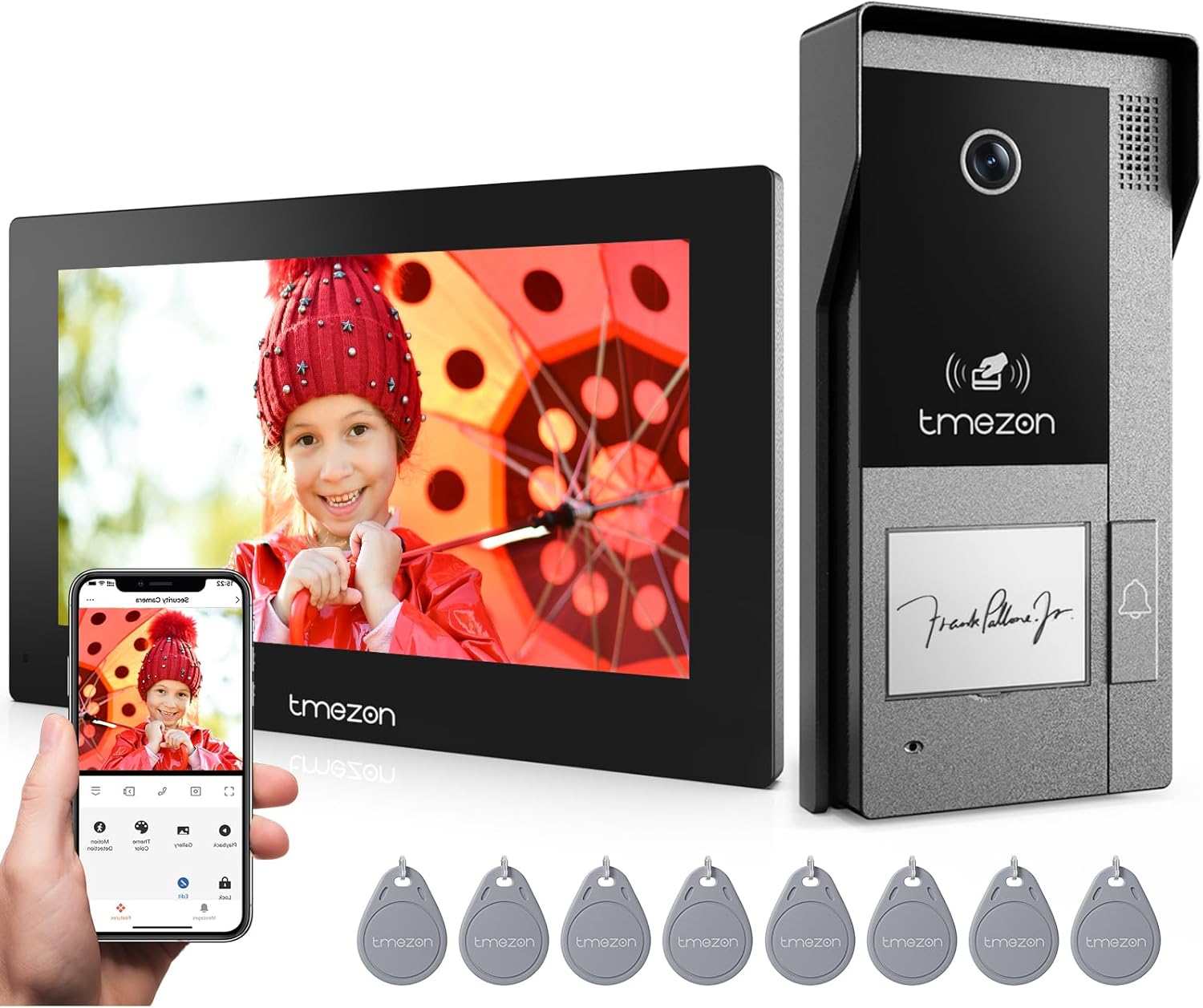 TMEZON Videoportero WiFi 2 Hilos pantalla táctil 7 pulgadas