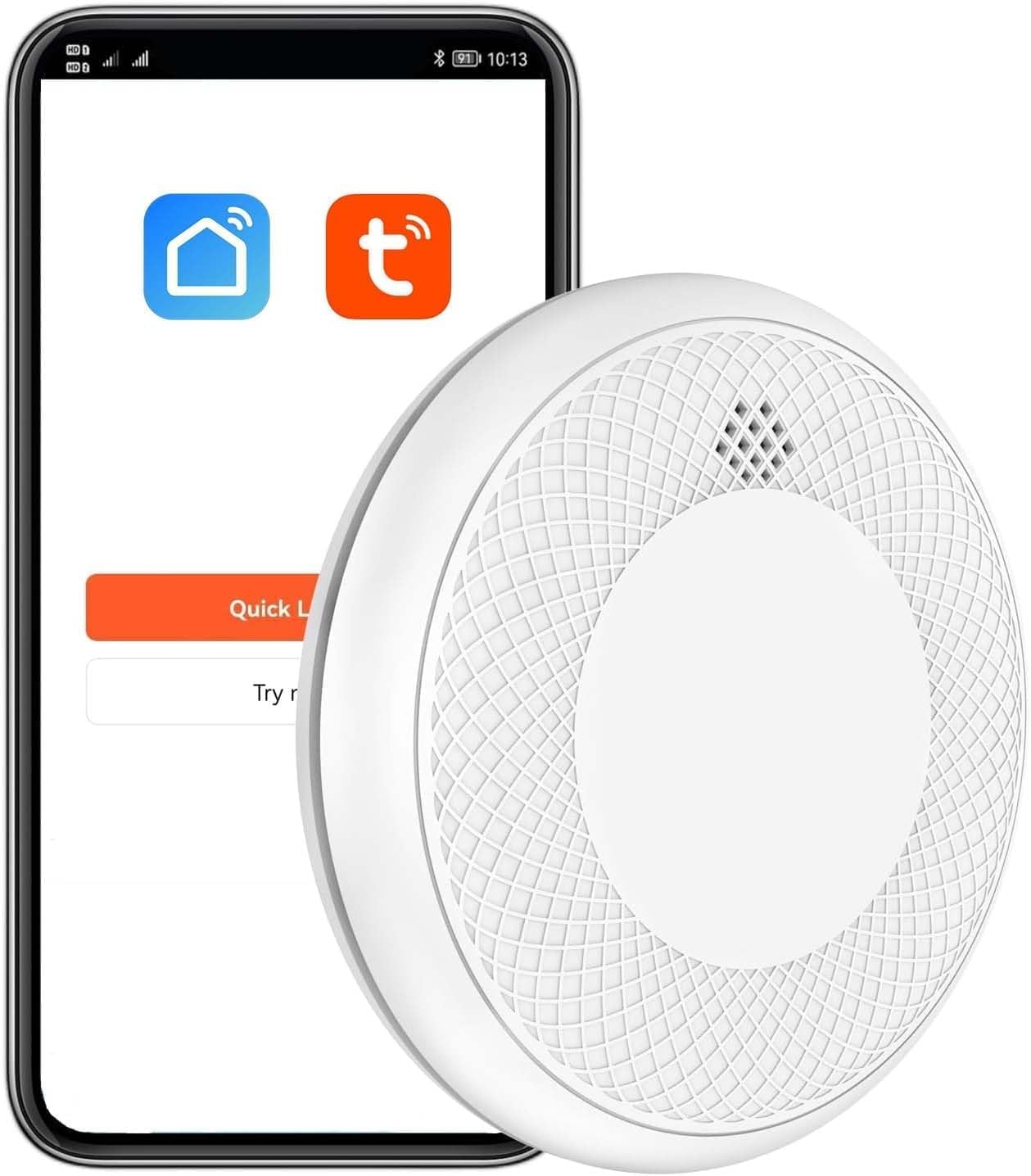 Safeliveo Detector Humo Inteligente Wi‑Fi, 10 años batería