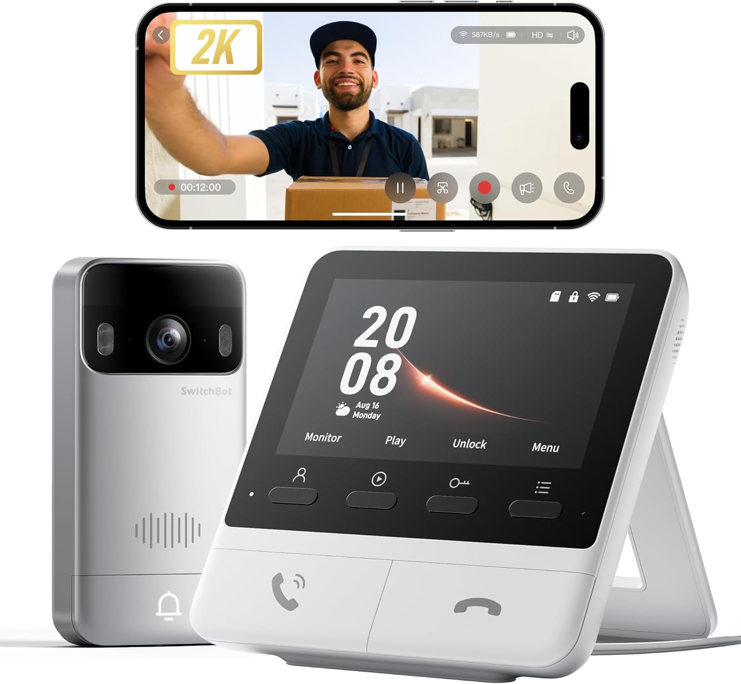 SwitchBot Videoportero 2K: pantalla 4,3" y control fácil