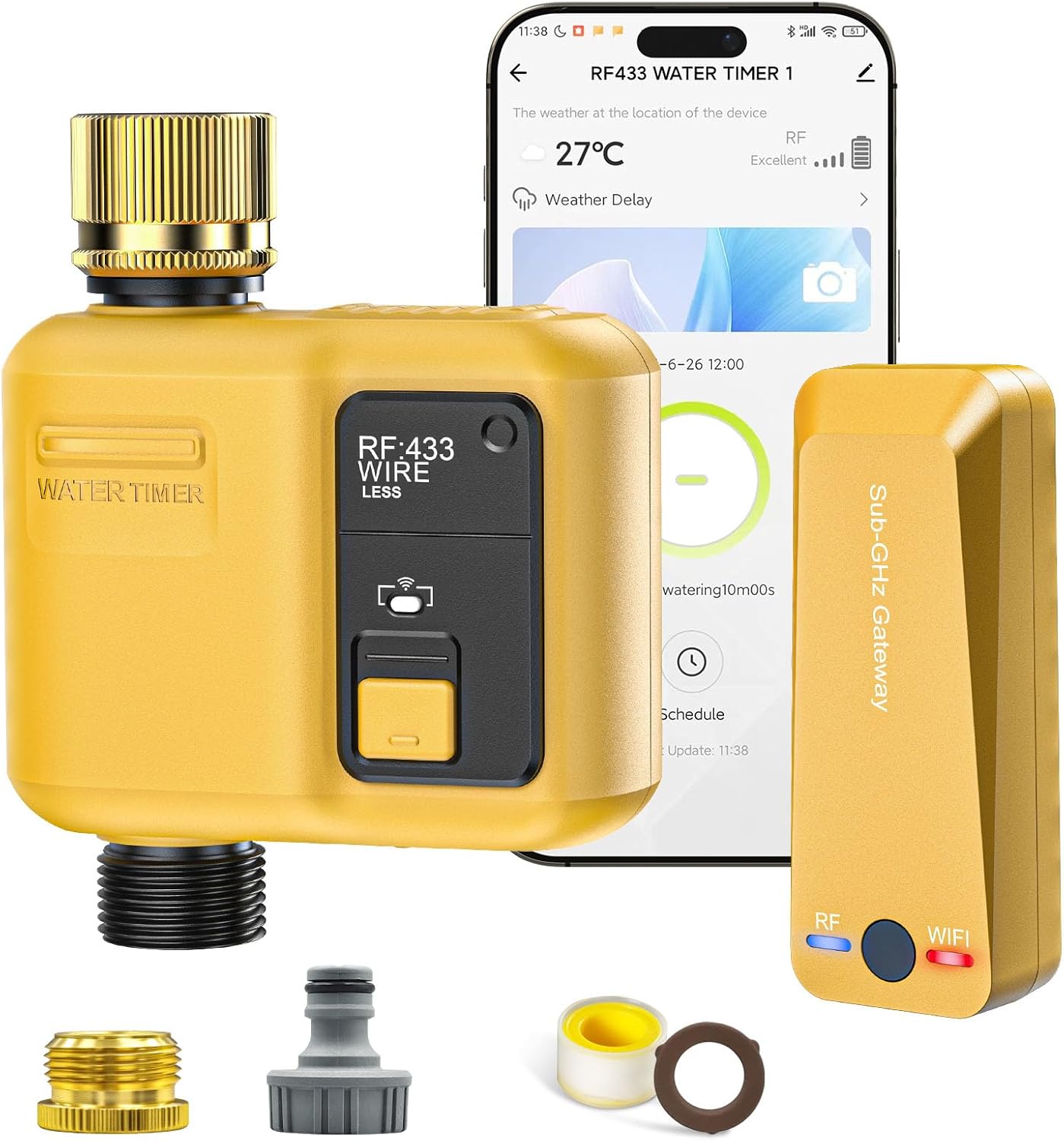 Shrivee Ordenador de riego inteligente WiFi — control móvil