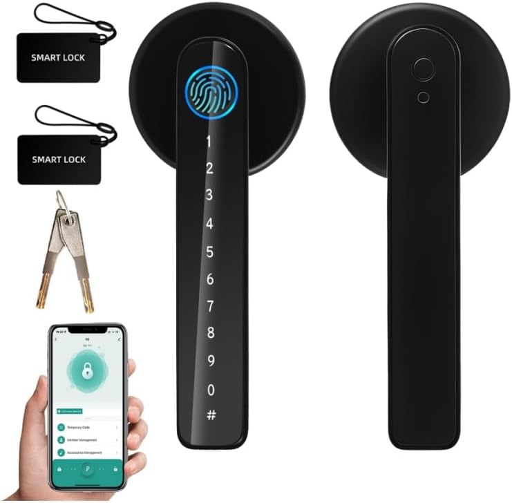 TEKXDD Cerradura inteligente 6-en-1 con huella y NFC segura