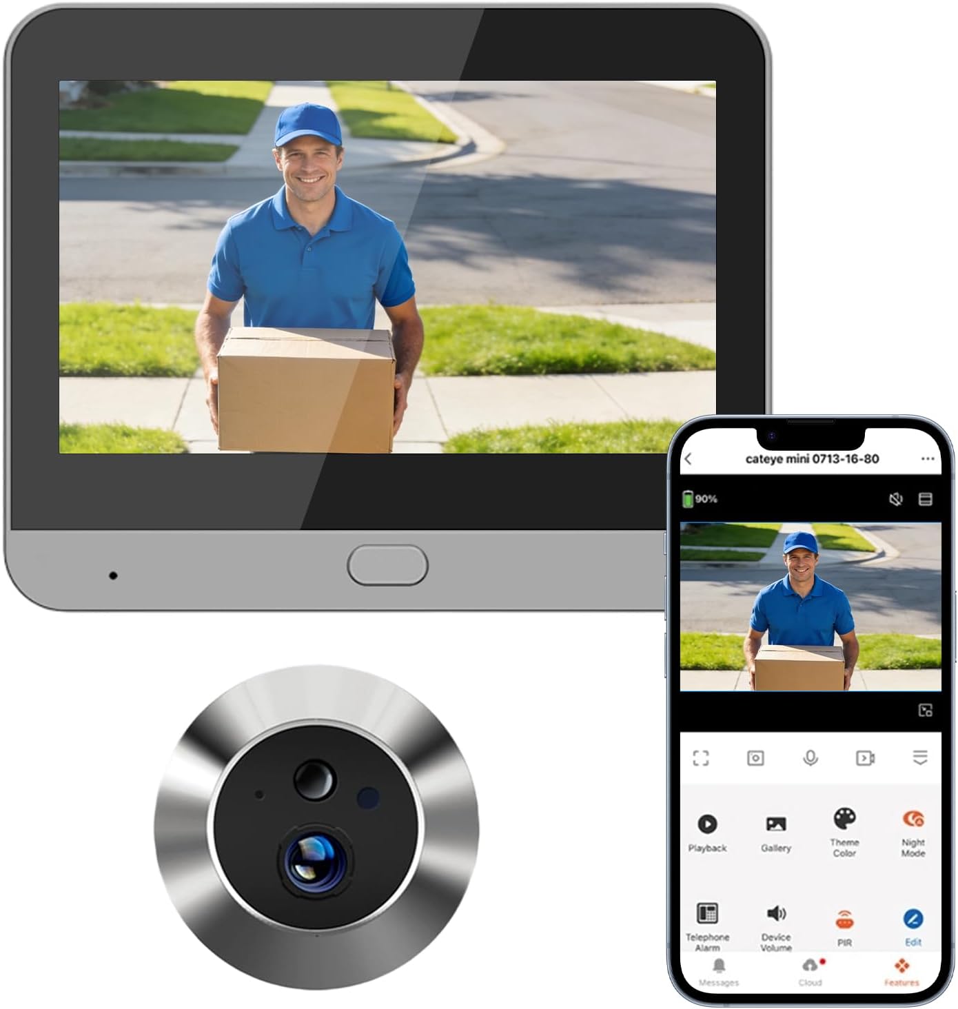 Generic Mirilla digital 4,3'' con visión nocturna y batería