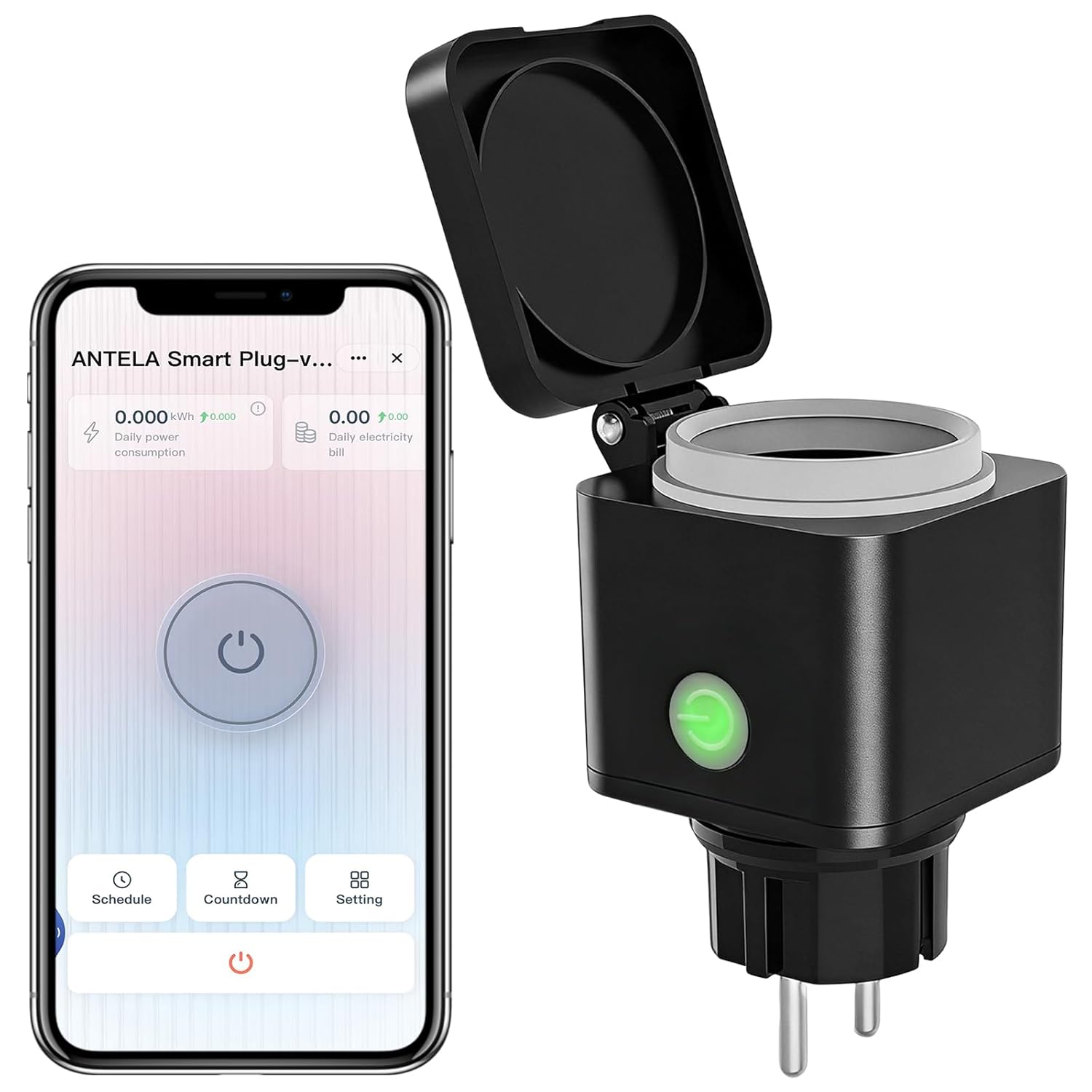 ANTELA enchufe inteligente exterior con monitorización