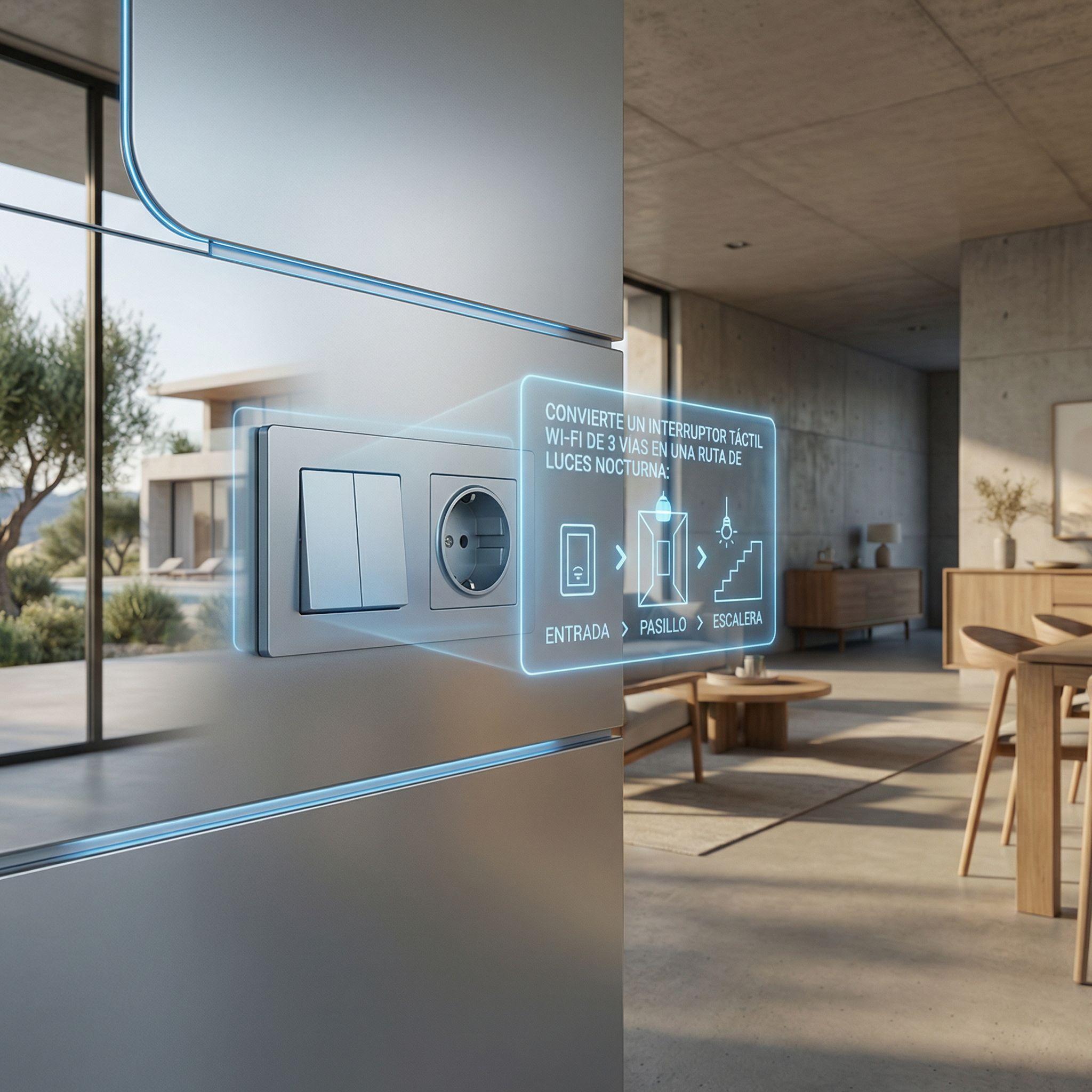 Configura una ruta nocturna segura con interruptor Wi‑Fi